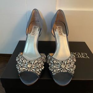 Badgley Mischka Blue Embellished Heels
